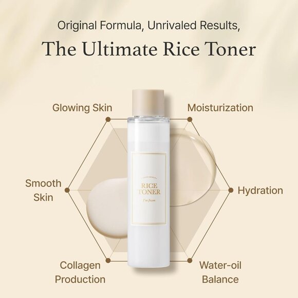 Rice Toner for Sensitive Skin, Rice Extract from Korea, Glow Essence with Niacin - Picture 5 of 9